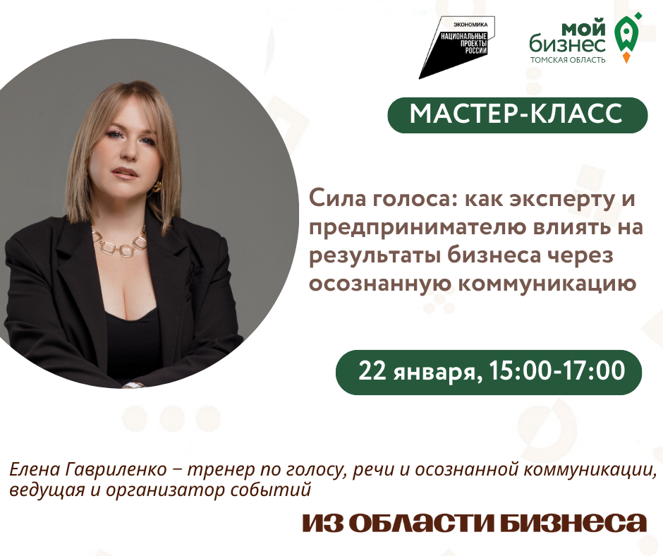 Мастер-класс «Сила голоса: как эксперту и предпринимателю влиять на результаты бизнеса через осознанную коммуникацию», 18.02